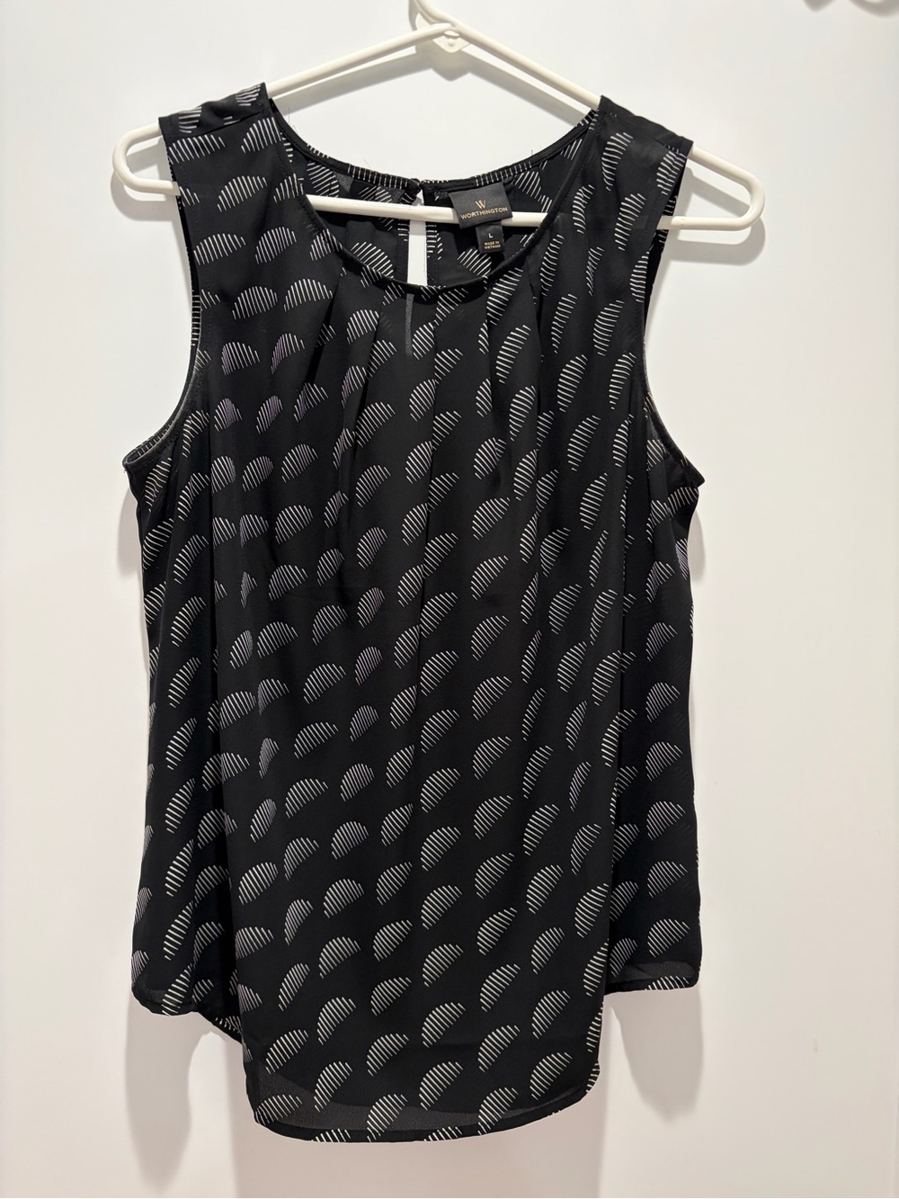 Worthington Black Sleeveless Patterned Camisole